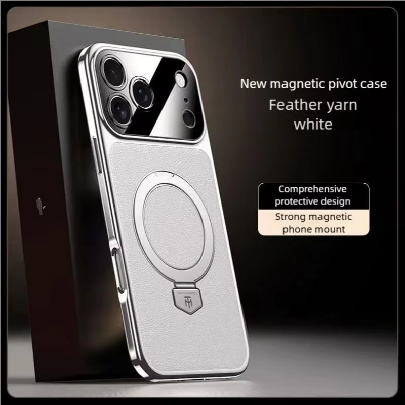 Shockproof Electroplated Leather Case for iPhone 14-17 Pro Max