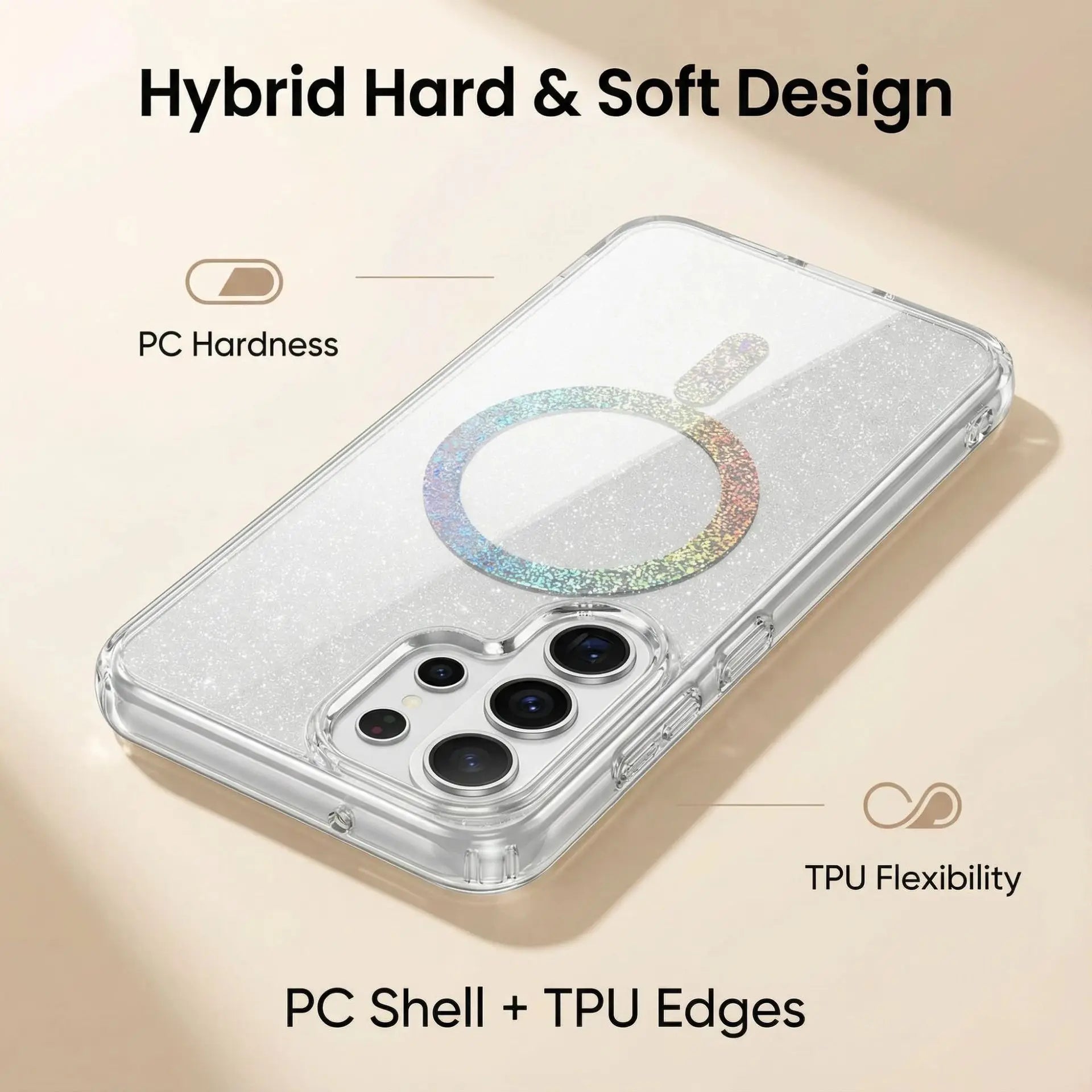 Laser Glitter Magnetic Ring Case for Samsung Galaxy