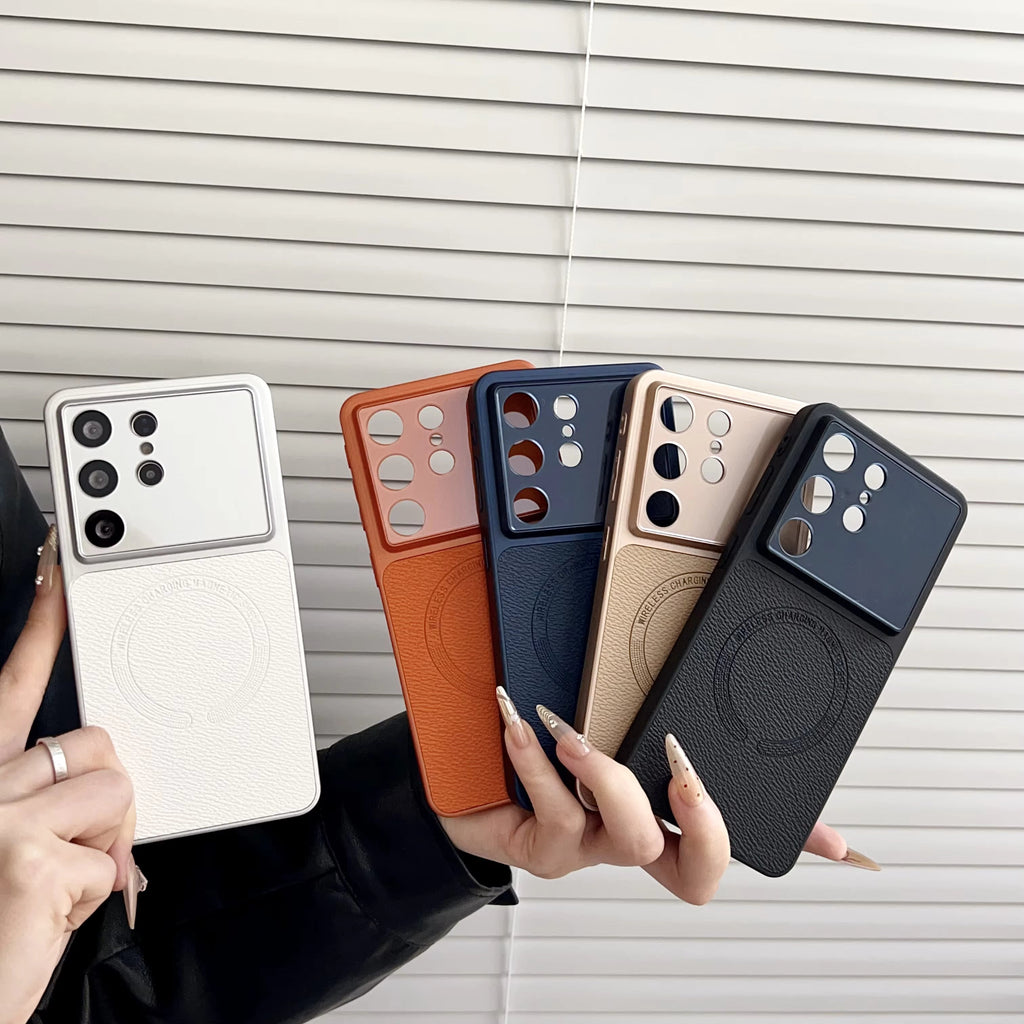 Magnetic Window Leather Cover for Samsung