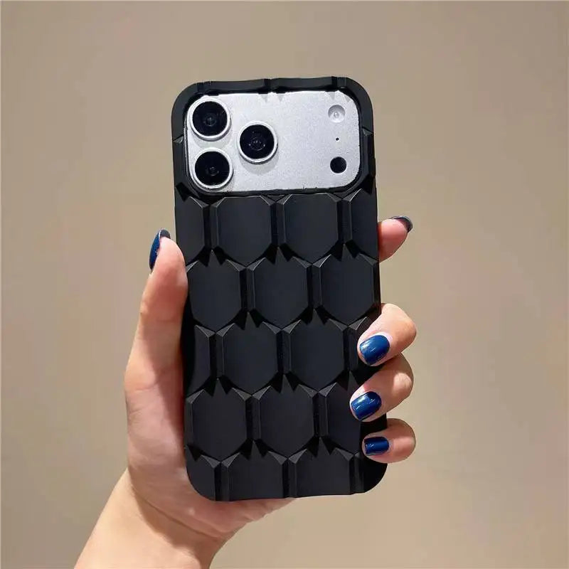 Luxury Silicone Honeycomb Phone Case Shockproof Protective Cover for