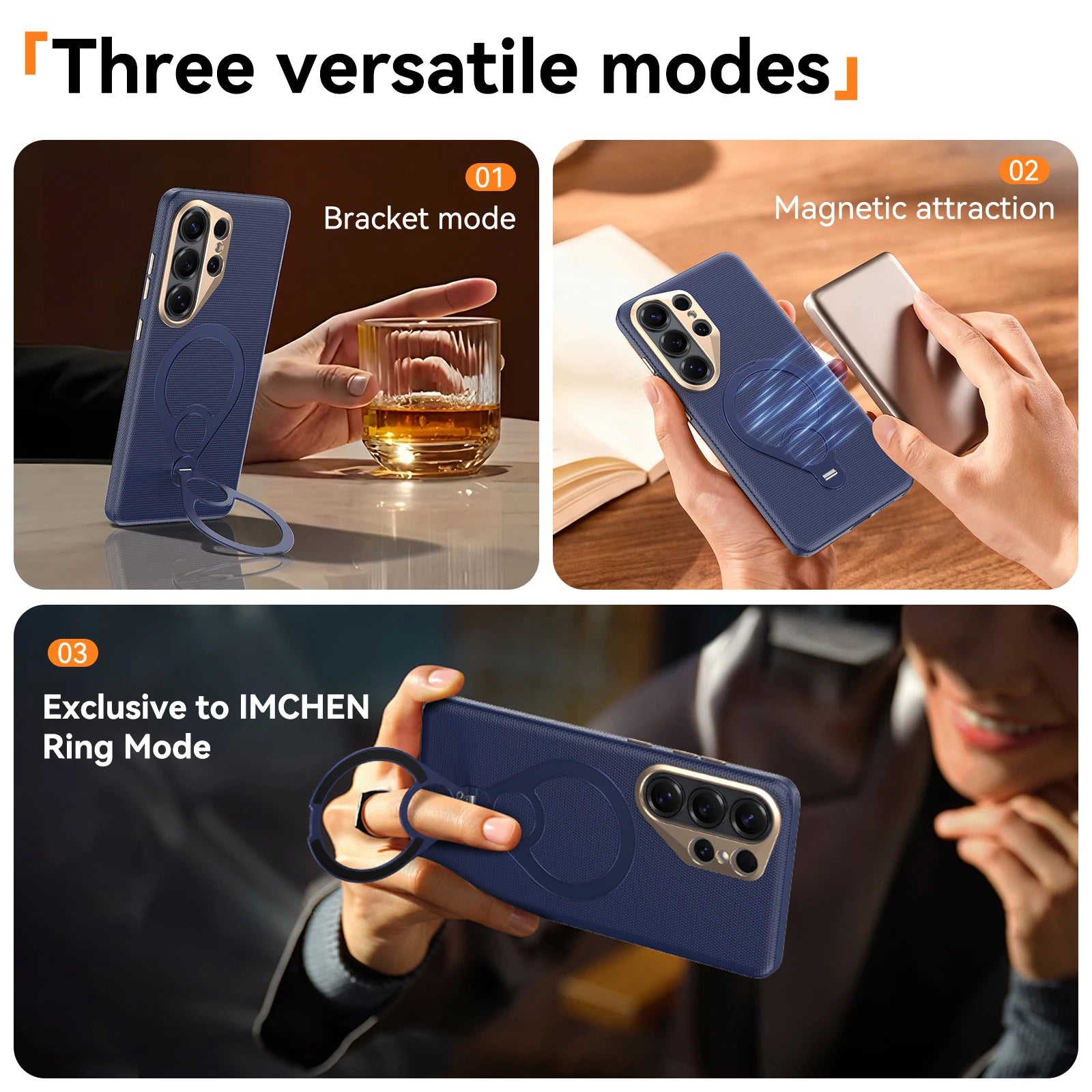 Luxurious and High-grade Wear-resistant Leather PC Magnetic Swinging