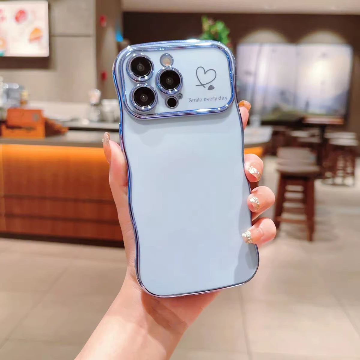 Shiny Heart Electroplated Protective Case for iPhone