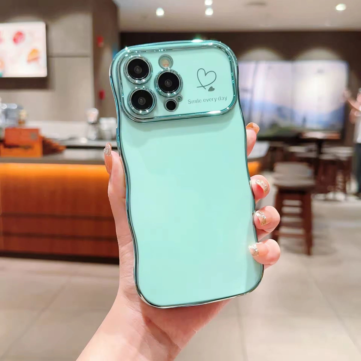 Shiny Heart Electroplated Protective Case for iPhone